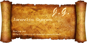Janovics Gyenes névjegykártya